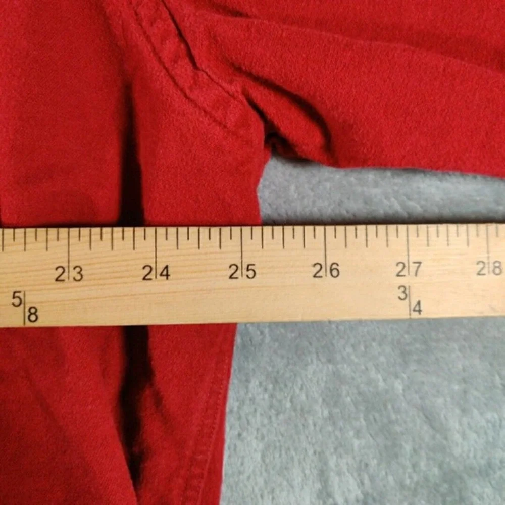 Lands End Shirt Mens XL 17-17.5 Red3 Button‎ Down Long Sleeve Normcore Basic